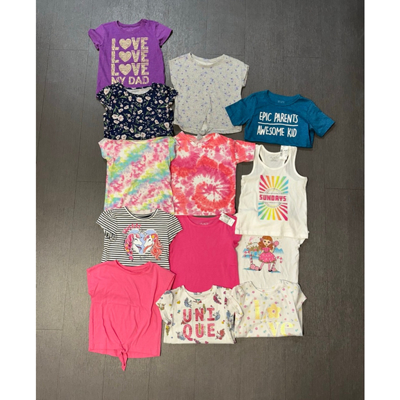 Lot of 13 Girl Size 4T Clothing Bundle Short Sleeve Summer Spring 2 NWT items - Picture 7 of 8